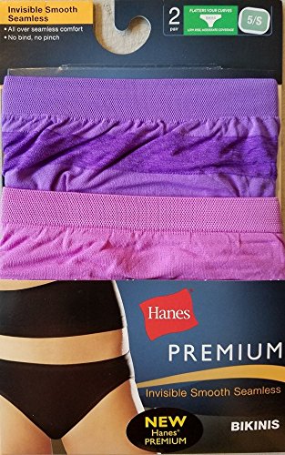 HANES 2 PAIR LADIE'S PREMIUM INVISIBLE SMOOTH SEAMLESS BIKINIS