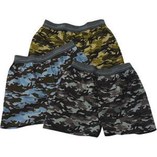 Hanes Boy's 100% Cotton Camouflage Woven Boxers Small 4-Pack (3+1 Free)