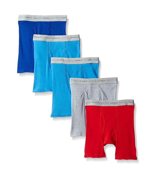 Hanes Boy's Cotton Boxer Briefs w/ Comfortweave Waistband 5-Pack