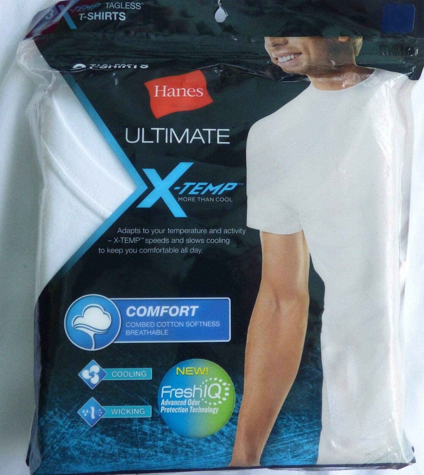 Hanes Men's Ultimate X-Temp 100% Cotton White Crew Neck T-Shirts 3-Pack